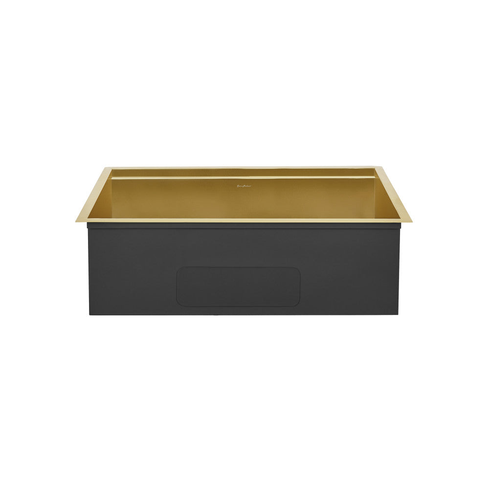 Tourner 32" 18 Gauge Stainless Steel Undermount Kitchen Sink in Polished Gold