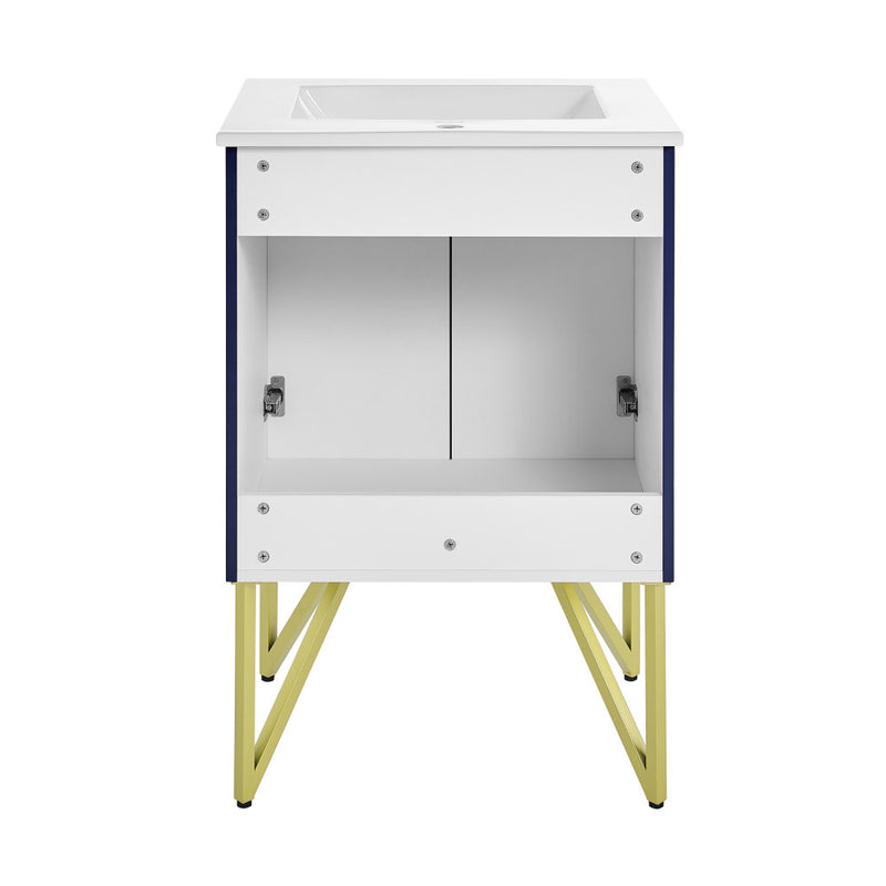 Annecy 24" Freestanding Bathroom Vanity in Navy Blue with Sink Top