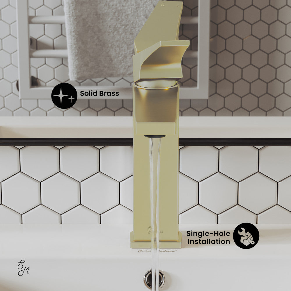 Voltaire Single Hole, Single-Handle, Bathroom Faucet in Brushed Gold