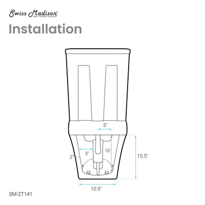 Nadar Two-Piece Square Toilet Dual-Flush 1.1/1.6 gpf