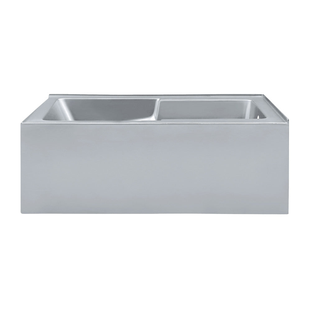 Voltaire 60 x 32 Right Drain Soaking Alcove Corner Apron Bathtub in Glossy Gray