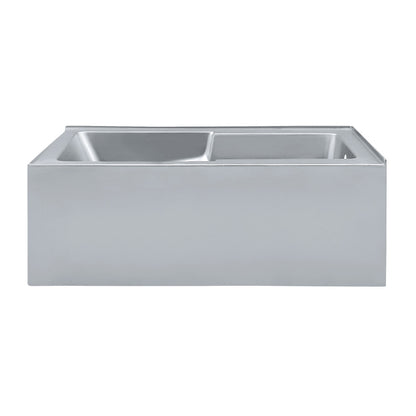 Voltaire 60 x 32 Right Drain Soaking Alcove Corner Apron Bathtub in Glossy Gray