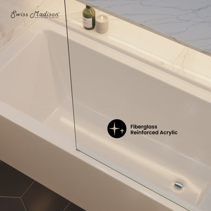 Voltaire 60" x 30" Right Drain Skirted Soaking Bathtub with Apron ADA Height in Glossy White (10 - Pack)