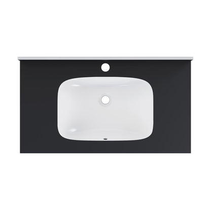Avancer 36'' Wall Mount Sink In Black Marquina