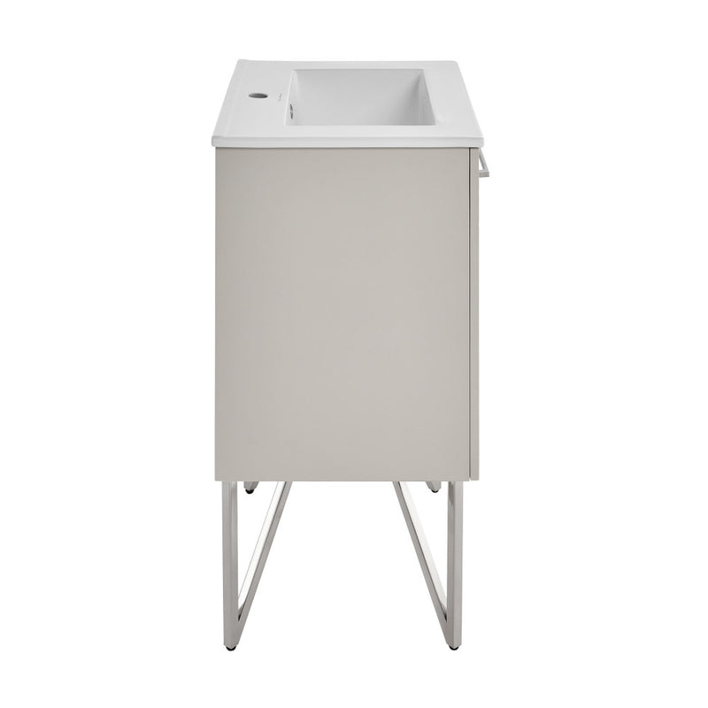 Annecy 24" Freestanding Bathroom Vanity in Greige with Sink Top