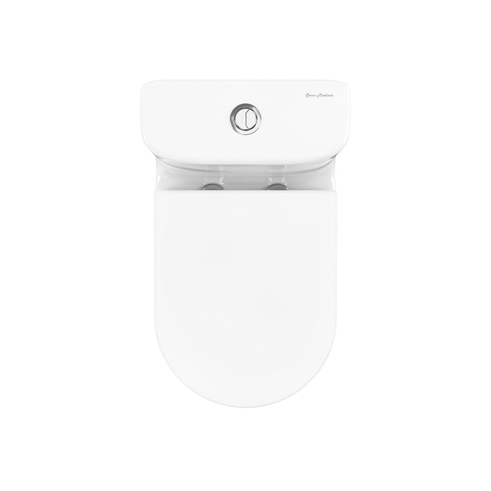 Cascade One-Piece 12" Rough-in 1.1/1.6 GPF Single Vortex Dual Flush Compact Toilet in Glossy White