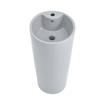 Monaco Circular Basin Pedestal Sink Matte Gray