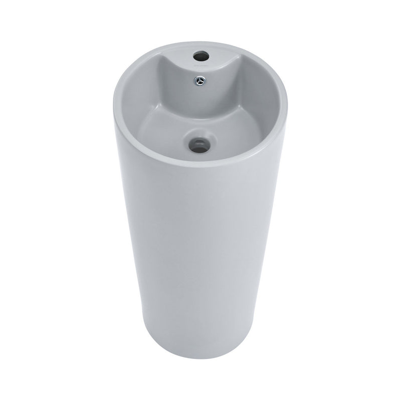 Monaco Circular Basin Pedestal Sink Matte Gray