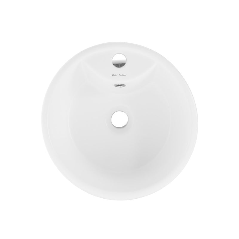 Monaco Circular Basin Pedestal Sink in Matte White