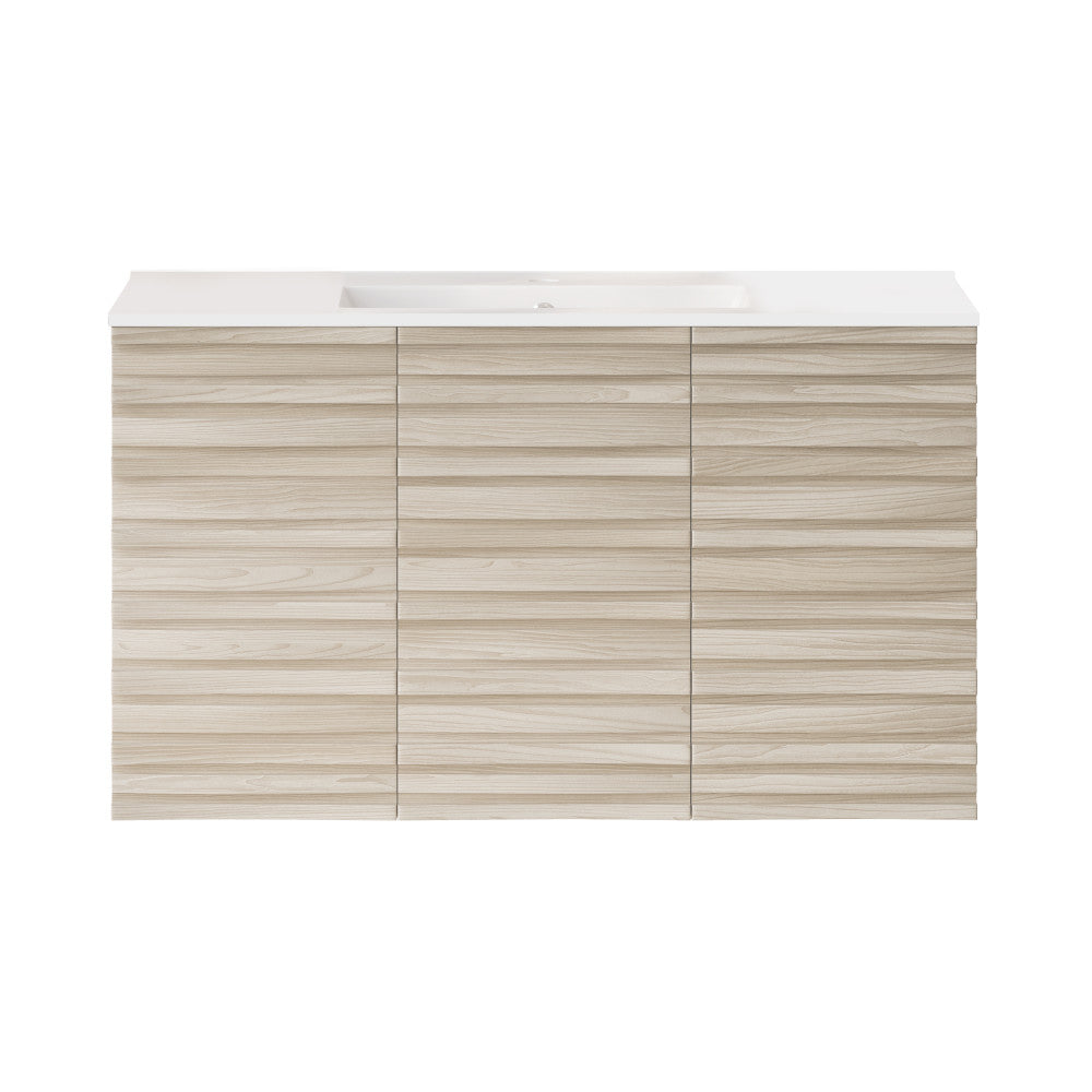Cascade 36" Wall-Mounted Bathroom Vanity in White Oak with Sink Top