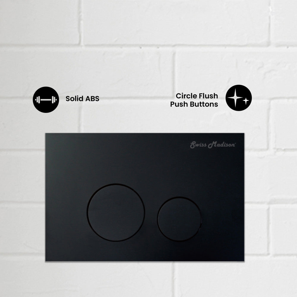 Monaco Wall Mount Dual Flush Actuator plate in Matte Black