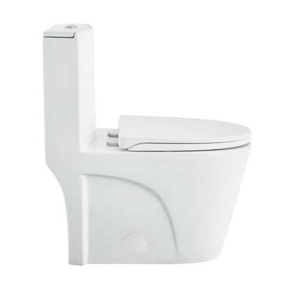 St. Tropez One-Piece 10" Rough-in 1.1/1.6 GPF Dual Top Vortex Flush Elongated Toilet in Matte White
