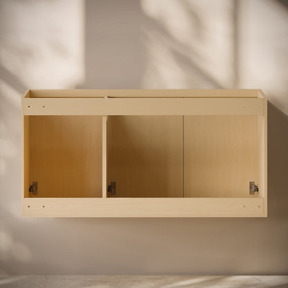 Cascade 48" Wall-Mounted Bathroom Vanity Cabinet without Top in Natural Oak
