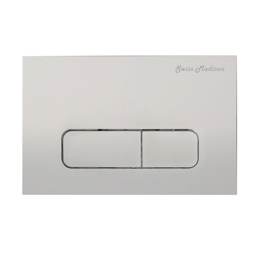 Carre Wall Mount Dual Flush Actuator Plate with Rectangle Push Buttons in Matte Chrome