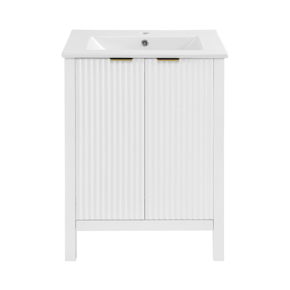 Bastille 24" Freestanding Bathroom Vanity in White with Sink Top