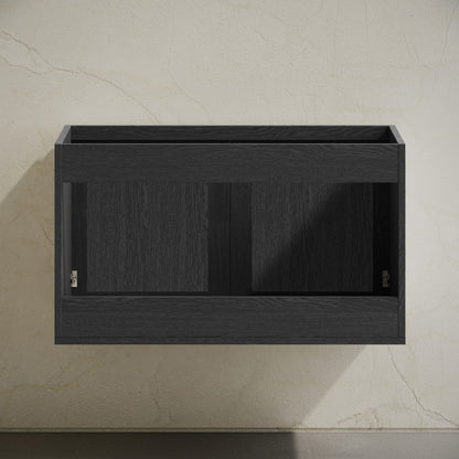 Classe 36" Wall-Mounted Bathroom Vanity in Black Oak without Sink Top