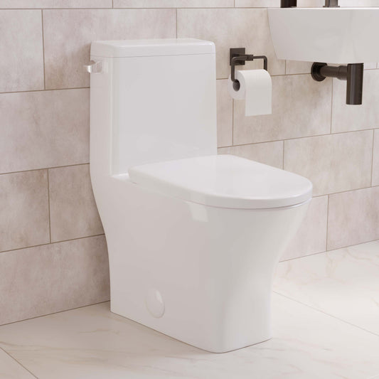 Sublime II One-Piece Round Toilet with Left Side Flush, 10" Rough-In 1.28 gpf