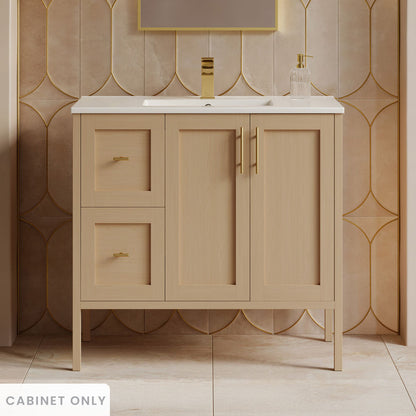 Forme 36" Modular Freestanding Bathroom Vanity Cabinet without Top in Natural Oak