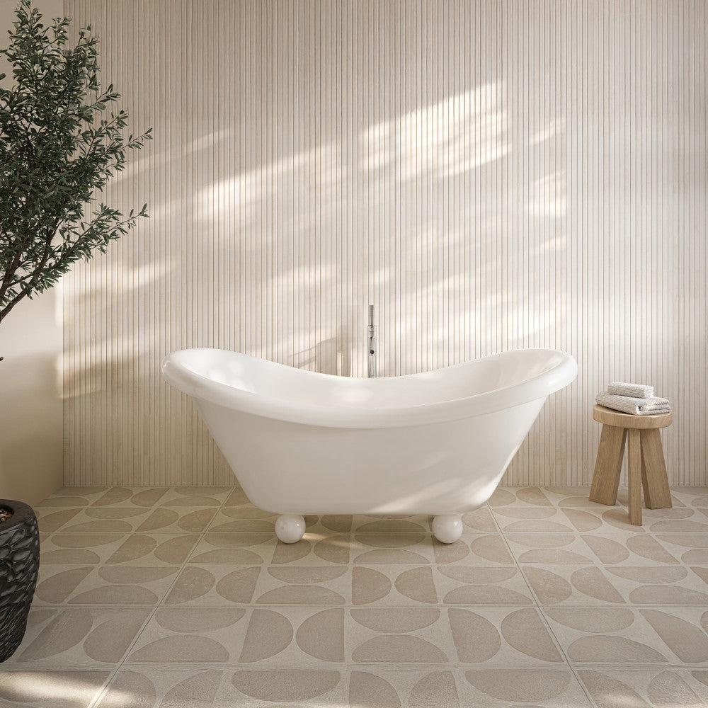 Plaisir II 67" Freestanding Bathtub with Round Feet in Glossy White