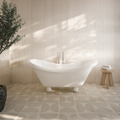 Plaisir II 67" Freestanding Bathtub with Round Feet in Glossy White