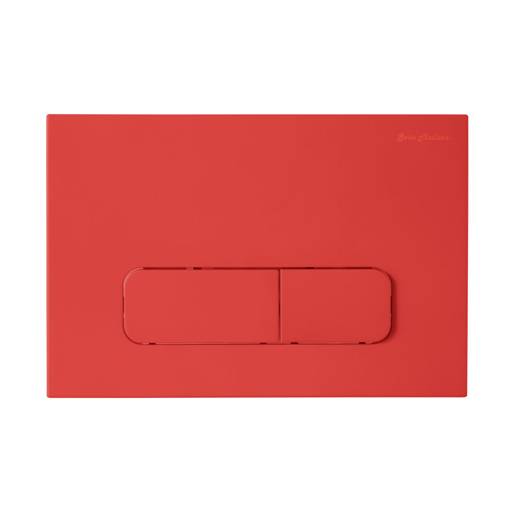 Carre Wall Mount Dual Flush Actuator Plate with Rectangle Push Buttons in Matte Red