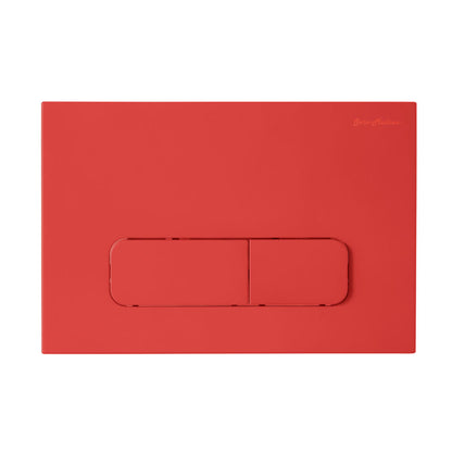 Carre Wall Mount Dual Flush Actuator Plate with Rectangle Push Buttons in Matte Red