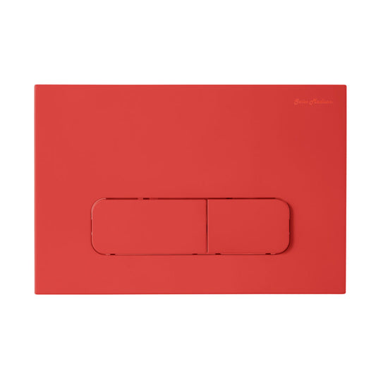 Carre Wall Mount Dual Flush Actuator Plate with Rectangle Push Buttons in Matte Red