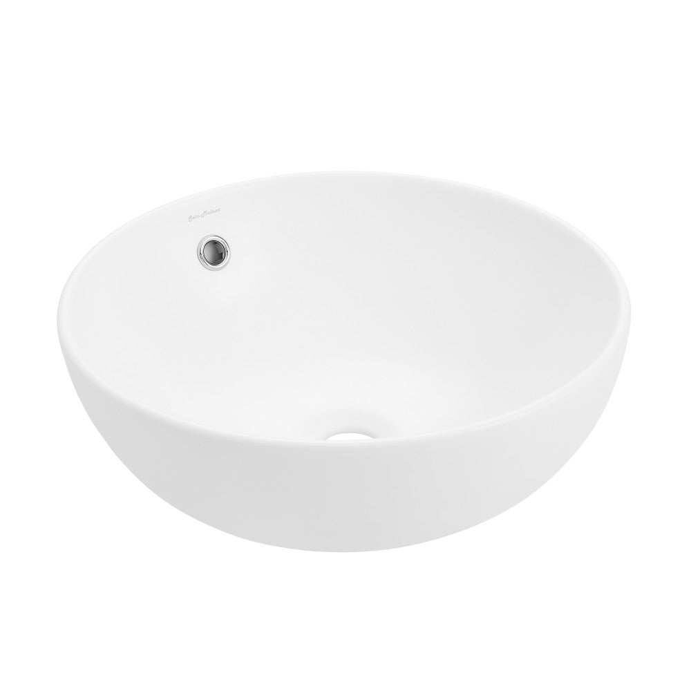 Sublime 17” Round Vessel Sink in Matte White