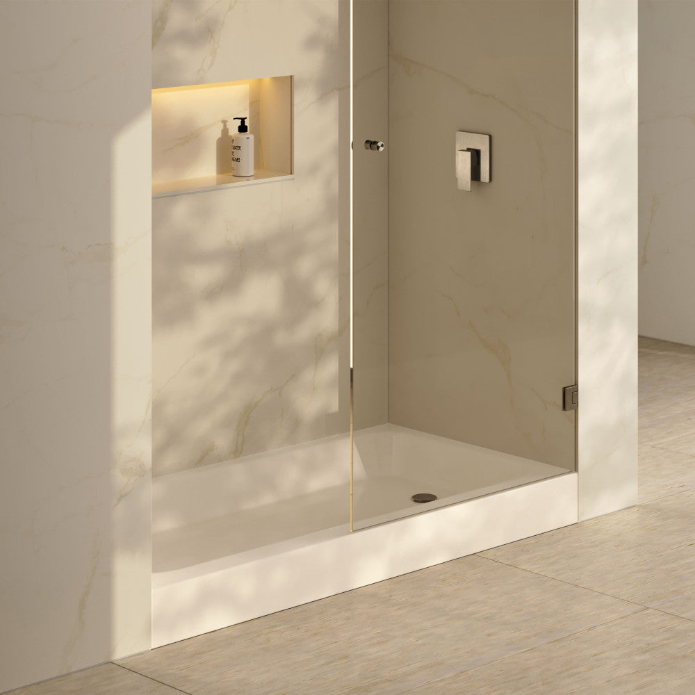 Voltaire 60 x 30 Shower Pan Base with Right Drain in Glossy Bisque