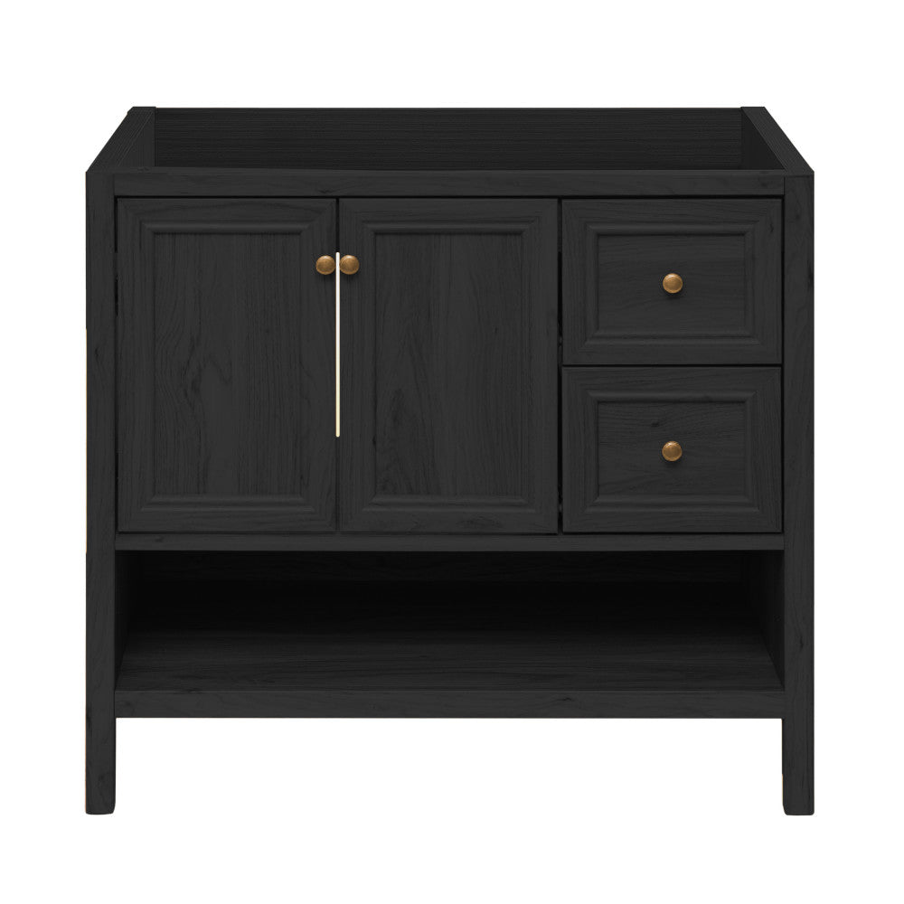 Chateau 36" Freestanding Bathroom Vanity Cabinet without Top in Black Oak