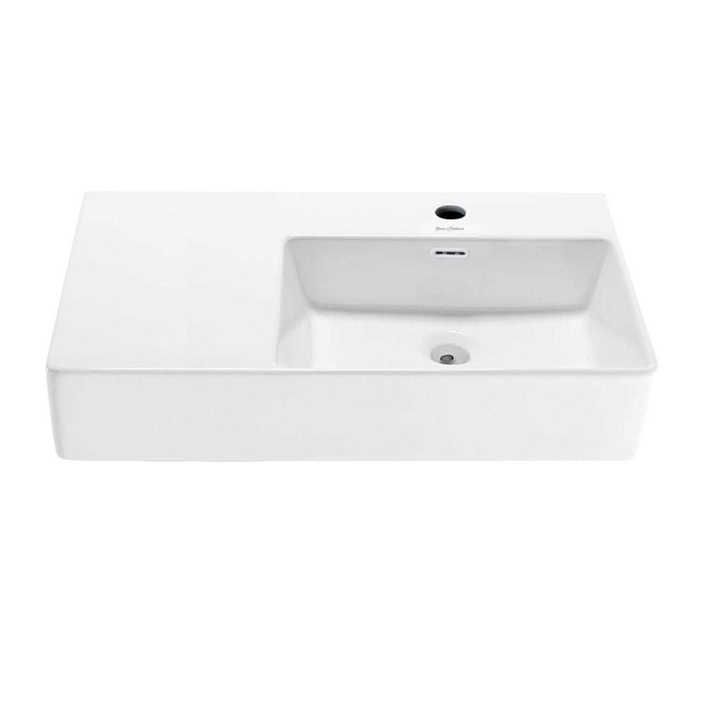 St. Tropez 30" Rectangle Wall-Mounted Sink with Right Side Faucet Mount