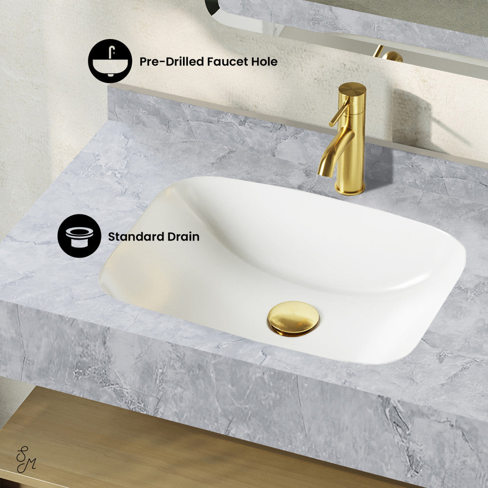 Avancer 36" Wall-Mounted Bathroom Vanity in Natural Oak with Storm Gray Sink Top