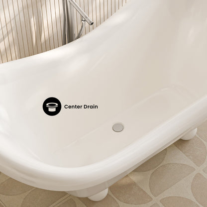 Plaisir II 67" Freestanding Bathtub with Round Feet in Glossy White