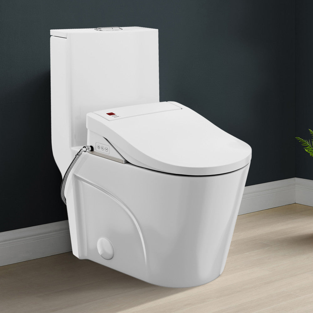 St. Tropez One-Piece Elongated Toilet Vortex Dual-Flush 1.1/1.6 gpf with Smart Seat Bidet