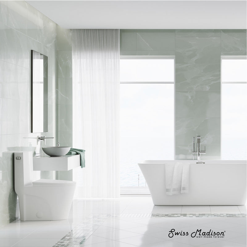 St. Tropez One-Piece 10" Rough-in 1.28 GPF Left Flush Elongated Toilet in Glossy White (6 - Pack)