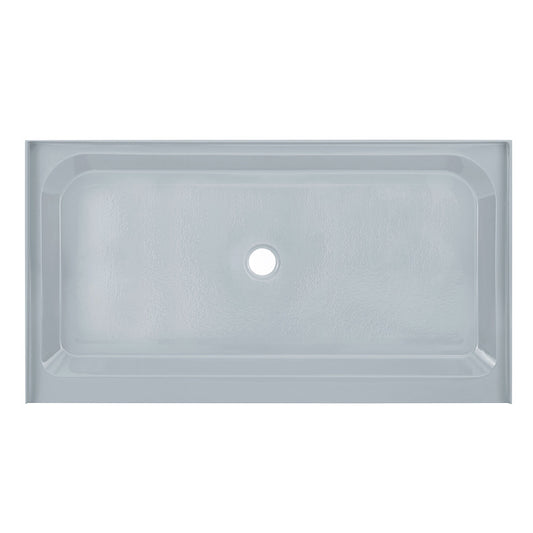 Voltaire 60" x 36" Single-Threshold, Center Drain, Shower Base in Gray