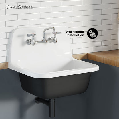 Loire 22" Wall Hung Cast Iron Bathroom Sink
