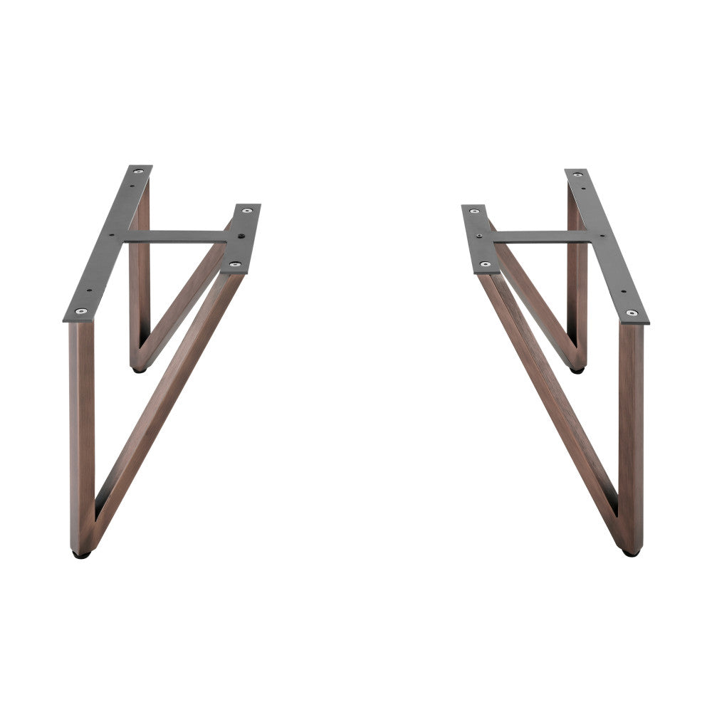 Oil rubbed bronze Annecy vanity replacement legs, angled support brackets, metal construction.