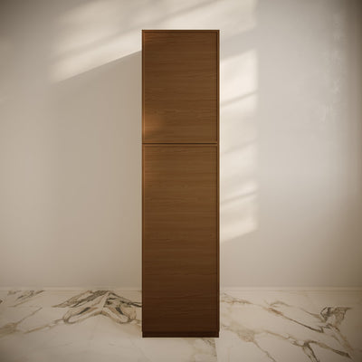 St. Tropez 15 x 15 x 60 Freestanding Linen Cabinet in Brown Oak