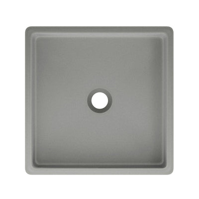 Lisse 15.5" Square Concrete Vessel Bathroom Sink in Dark Gray