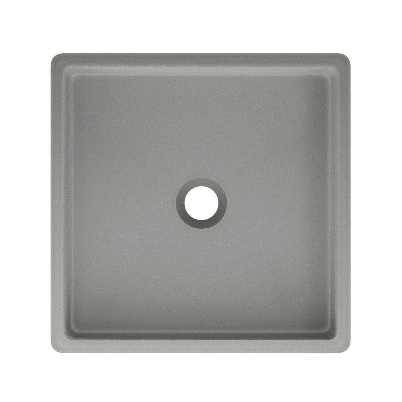 Lisse 15.5" Square Concrete Vessel Bathroom Sink in Dark Gray