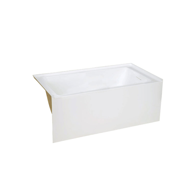 Voltaire 48 x 32 Skirted Right Drain Soaking Apron Bathtub in Glossy White with Integrated Overflow, Drain Included