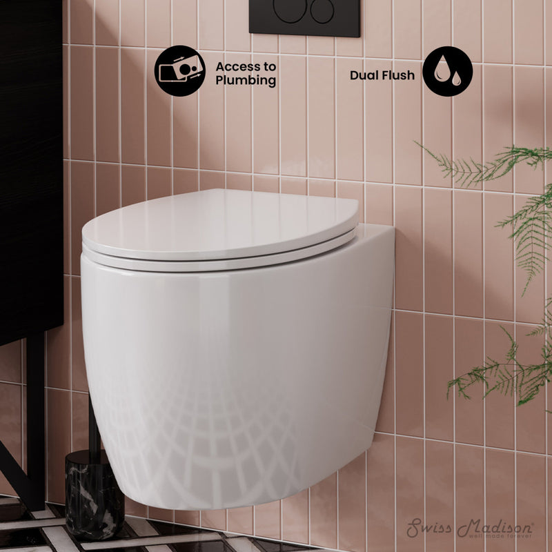 Classe Wall-Hung Toilet Bowl Only in Glossy White