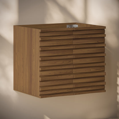 Cascade 24" Wall-Mounted Bathroom Vanity Cabinet without Top in Brown Oak