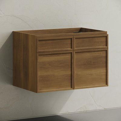 St. Tropez 30" Wall-Mounted Bathroom Vanity Cabinet without Top in Brown Oak