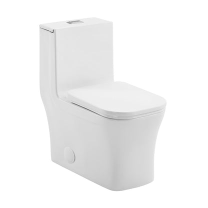 Concorde One-Piece 14" Rough-in 1.1/1.6 GPF Dual Top Flush Square Toilet in Glossy White