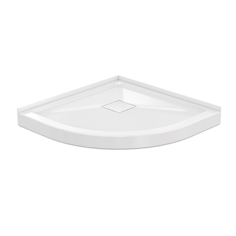 Marquette 34 in. x 34 in. Rounded Corner Single-Threshold Shower Base with Center Drain in Glossy White