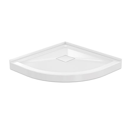 Marquette 34 in. x 34 in. Rounded Corner Single-Threshold Shower Base with Center Drain in Glossy White
