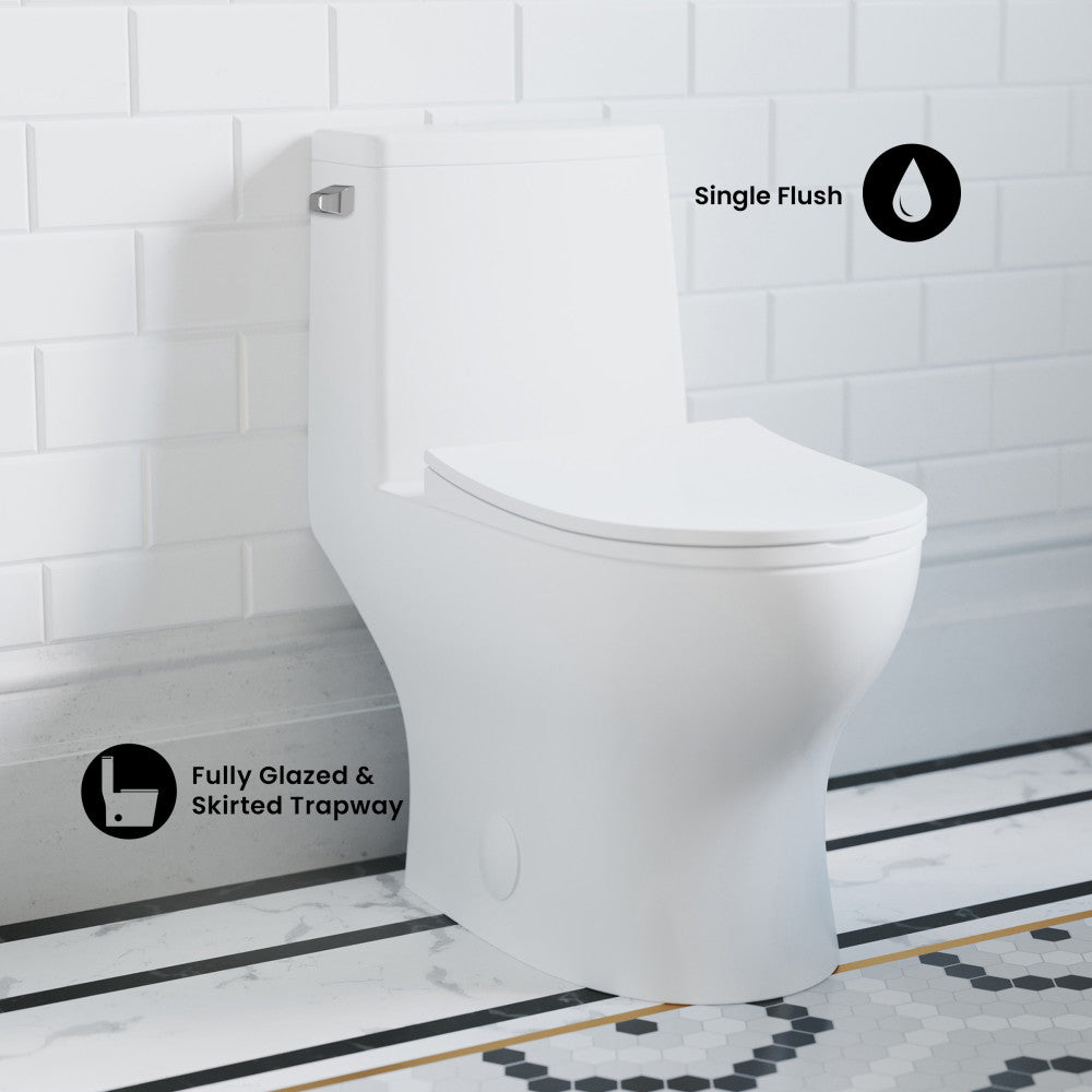 Ivy One-Piece Elongated Toilet Left Side Flush, 10" Rough-In 1.28 gpf