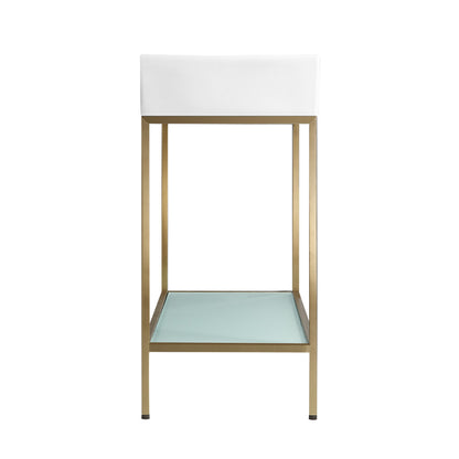 Pierre 32" Open Shelf Gold Frame Freestanding Bathroom Vanity with Sink Top